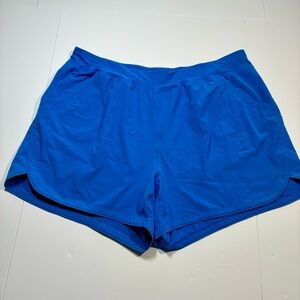 Lands' End 5” Swim Shorts Women 26W Cobalt Blue No Panty